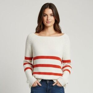 Bailey 44 Dunaway Sweater Orange White Size Medium